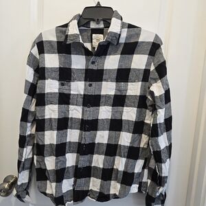 True Craft Black and White Plaid Men's Shirt